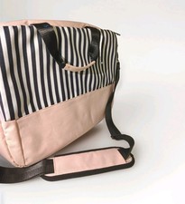 Lovevook Laptop Bag Pink, Black & White Stripes picture