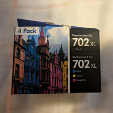 Compatible Replacement Ink Cartridges for Epson 702XL, 4 Pack  Remanufact picture
