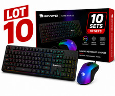 LOT of 10 iBUYPOWER Chimera KM7 RGB Gaming Keyboard & Mouse Combo picture