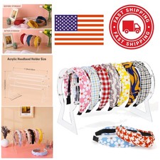 Elegant Clear Acrylic Headband Organizer Pedestal Stand for Hair Accessories picture