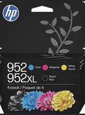 HP 952XL Black & 952 Color Ink Combo  Pack of 4 -12/2027 FREE SAME DAY SHIP picture