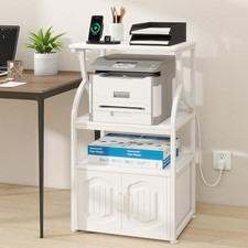 4 -Tier Rolling Printer Stand W/ Power Outlet,23.6