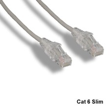KNTK Gray 20' Slim Type Cat6 UTP Ethernet Cable 550MHz RJ45 Patch Panel Network picture