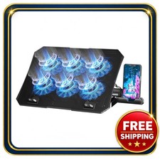 Laptop Cooling Pad 12-15.6 Inch with 6 Fans and Blue LED Lights picture
