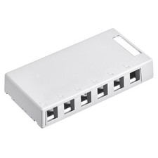 Leviton 41089-6WP Quickport Plastic Surface-Mount Box 1-Gang 6-Port White picture