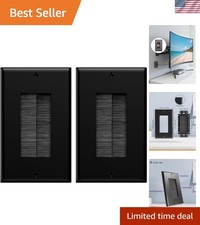 Compact Cable Pass Through Wall Plate - Polished Finish for Modern Decor, 2-Pack picture