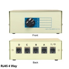Kentek RJ45 Manual Data Switch 4 Way Rotary Dail Type Network Router Modem PC picture