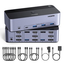 UGREEN 8K@60Hz HDMI Displayport KVM Switch 3 Monitors 2 Computers, Multi picture