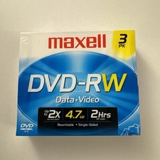 Maxell DVD RW New and Sealed DVD RW 3 Pack BV10 picture