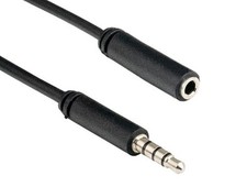 12ft 3.5mm TRRS Male to Female Audio & Microphone TRRS Extension Cable, Black picture