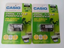 2 - Casio TR-18BK-S Black Ink Disc Title Printer Ink Ribbon Cassette  picture
