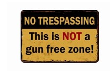 No Trespassing this is not  gun free zone Old Tin Sign Mouse Pad  7 x 9 Mousepad picture