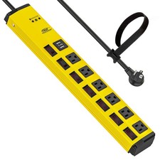 CRST 6-Outlet Heavy Duty Power Strip with USB and Individual Switches, 1200 J... picture