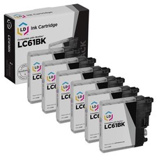 LD Compatible 5PK LC61BK Brother LC61 Black Ink Cartridge MFC-5895cw DCP-585CW picture