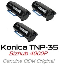 3 MOSTLY NEW GENUINE KONICA MINOLTA BIZHUB 4000P TONER TNP35 A63W01F 55% 55% 60% picture