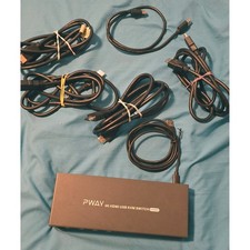 PWAY 4 Port Dual Monitor HDMI KVM Switch 4K USB w/ HDMI USB Cables Tested picture
