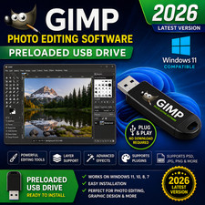 GIMP 3 (2026 Edition) Pro Graphic Design - Photo Editing Software Program on USB picture