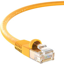 Installerparts (10 Pack Ethernet Cable CAT5E Cable UTP Booted 20 FT - Yellow - P picture