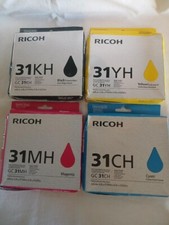 Set of 4 Ricoh High Yield Inks GC31K GC31C GC31M GC31Y CMYK GX e7700n e5550n picture
