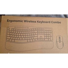 PRE-HOLIDAY SALE 2.4G Ergonomic Keyboard and Mouse Combo Cushioned Palm Rest picture
