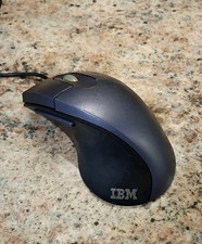 Vtg IBM ScrollPoint 4-Button Wired USB Mouse MO27FO Metallic Blue LED Ergonomic  picture
