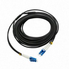 10M LC to LC UPC Duplex Single Mode Black Armored PVC Fiber Patch Cord Cable-987 picture