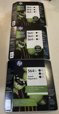 3 Genuine HP 564XL Black Ink Cartridge 3 Packs New Sealed Exp 2016-2019-Total 9 picture