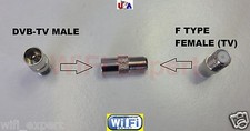 1x Nickel DVB TV PAL Male Plug to F Type TV Female Jack RF adapter connector USA picture