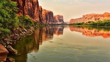 Landscape water nature utah usa rocks rock formation Custom Gaming Mat Desk picture