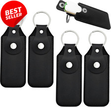 Black 4 Pack Leather USB Flash Drive Cases Protective Holder Covers - US picture
