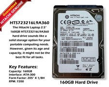 Hitachi HTS723216L9A360 160GB 7.2K RPM SATA 3Gb/s 16MB Cache 2.5