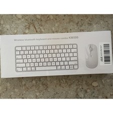 Wireless Bluetooth Keyboard and Mouse Combo KM599 White Ultra Slim Set picture