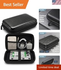 Sleek 8x5 Carbon Fiber Style Case - Water-Repellent & Shockproof for 3.5