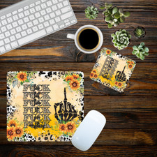 Handmade square mousepad and coaster 2 piece set picture