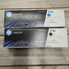 Set Of 2 BRAND NEW HP 218X Black And  Cyan  High Yield Toner Cartridge  picture