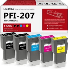 Compatible w/ Canon PFI-207 300ML Ink 5-Pack MBK/BK/C/M/Y IPF680 685 780 785 picture