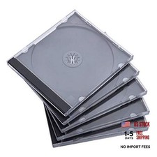 10.4 mm Standard Single Clear CD Jewel Case with Assembled Black Tray, 25 Pack picture