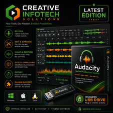🎧 Audacity Pro 2027 Audio Music Editing Rec Software, USB/DVD Windows Mac Linux picture