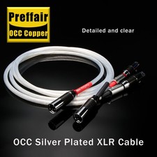 Preffair OCC Copper Silver Plated Audio Cable XLR Female to Male OD:8mm picture