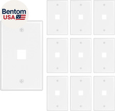 1-Port Keystone Wall Plate 10-Pack, Low Profile Ethernet Wall Plates for Keyston picture