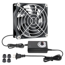 80mm Small Computer Fan with AC Plug 110V 120V 220V 240V Fan with Speed Cont... picture