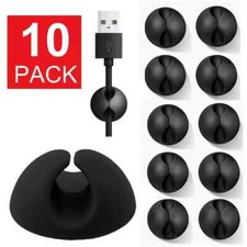 10 Pcs Cable Clip Grip Desk Wall Organizer Wire Cord Type USB Charger Holder picture