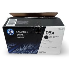 HP 05A Black LaserJet Toner Cartridge 2 Pack CE505D P2055 Genuine NEW OPEN BOX picture