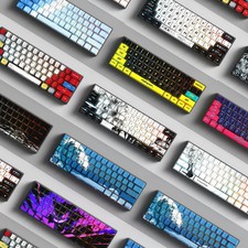 129 -Key Anime Theme Transparent PBT Keycaps Side-Engraved for Keyboard NEW picture