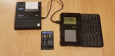 SHARP Vintage Lot: Electronic Organizer IQ-7100M + Printer CE-50P + Module... picture