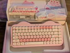 Yunzii C75 Milk V2 Mechanical Keyboard 75% Hot Swap Gasket Mount RGB Pink Cat  picture