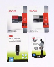 Staples Brand High-Quality Flash Drives (6 Drives, Mixed Lot) — Brand NEW picture