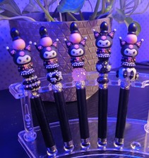 5 pack Kuromi Character Black stylus , Plastic, Rhinestone Trim Novelty picture