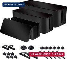 3 Pack Cable Organizer Box, Cable Management Box for Surge Protector | Under Des picture
