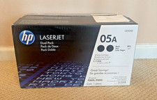HP LASERJET DUAL PACK 05A - CE505A - BLACK P2035, P2055 -NEW IN OPEN BOX picture